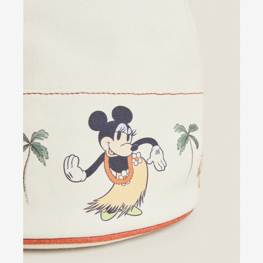 Zara Home x Disney Canvas Drawstring Bucket Bag with Disney Hula Characters - Picture 11 of 14